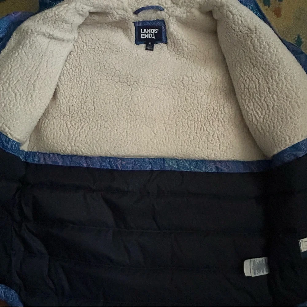 Land's End Kids Expedition Blue Down Waterproof Winter Parka Size XL 14